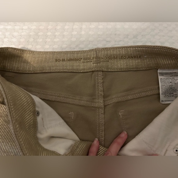 Chico’s sz 2-4 So Slimming Girlfriend Ankle gold coated jeans size 0R Chico’s sz - Picture 11 of 14